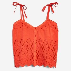 NWT Topshop Broderie Camisole Top US6